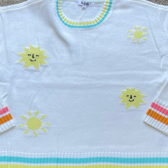 Crew Neck Sweater Long Sleeve Sun Print 525 AMERICA Large - Picture 8 of 8